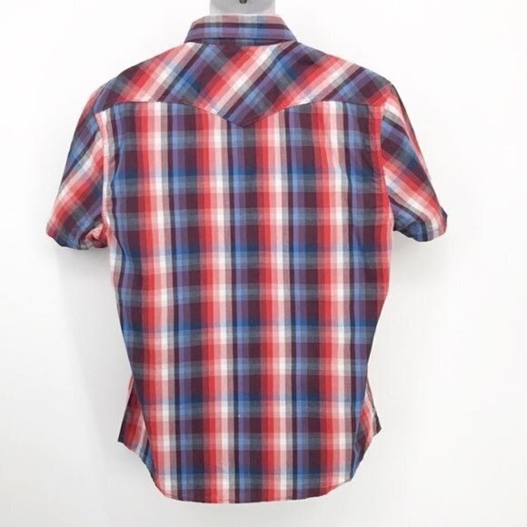Ditch Plains Red, white and blue plaid Western Shirt XXL New - Picture 8 of 8
